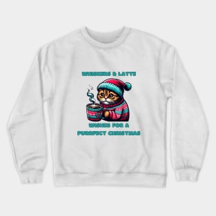 I Love Coffee Christmas And Cats, Cat And Coffee Crewneck Sweatshirt